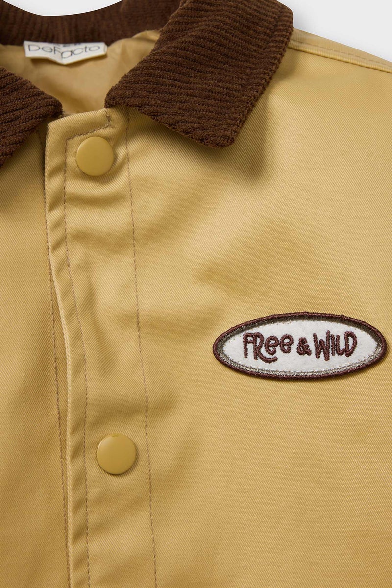 DeFacto Beige BabyBoy Baby Boy Contrast Collar Jacket Casual - Image 5